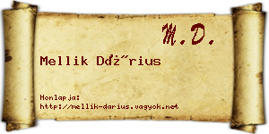 Mellik Dárius névjegykártya